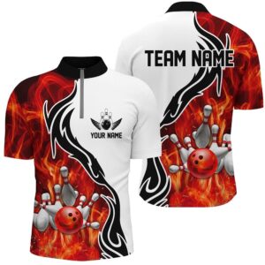 Red Flame Bowling Jersey For Men, Bowling…
