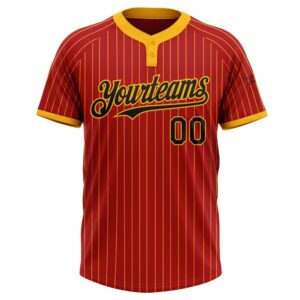 Red Gold Pinstripe Black Two Button Unisex Softball Jersey Custom Team Softball Jersey 2 gjliah.jpg
