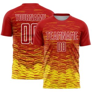 Red Light Yellow White Line Sublimation Soccer…