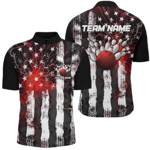 Red Lightning American Flag Unisex Bowling Team…