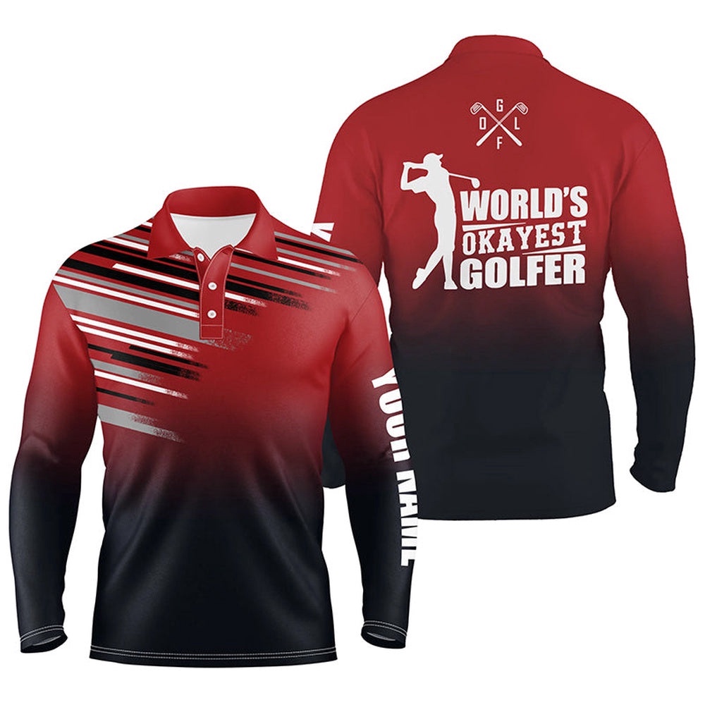Red Men’s Golf Polo Shirt Custom Name World’S Okayest Golfer Team Men’s Golf Tops For Men, Golf Polo Shirt, Golf Shirts Red Men’s Golf Polo Shirt Custom Name World’S Okayest Golfer Team Men’s Golf Tops For Men, Golf Polo Shirt, Golf Shirts