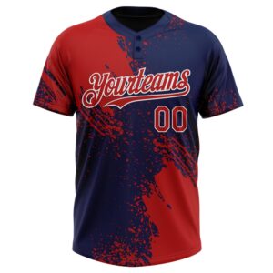 Red Navy White 3D Pattern Abstract Brush Stroke Two Button Unisex Softball Jersey Custom Team Softball Jersey 2 ioafwp.jpg