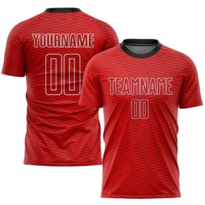 Red Red Black Sublimation Soccer Uniform Jersey,…