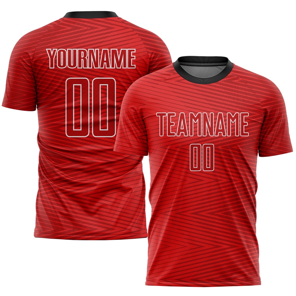 Red Red Black Sublimation Soccer Uniform Jersey, Custom Team Soccer Jersey Shirt Red Red Black Sublimation Soccer Uniform Jersey, Custom Team Soccer Jersey Shirt