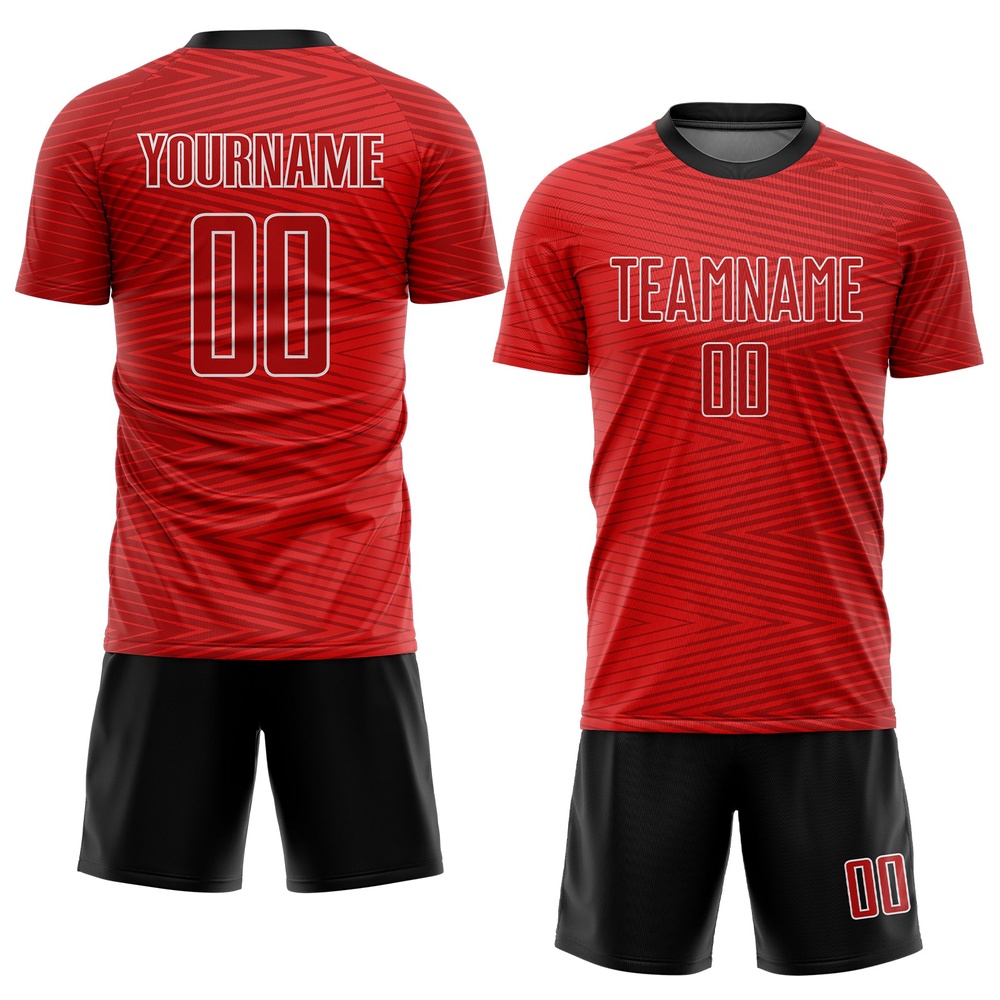 Red Red Black Sublimation Soccer Uniform Jersey, Custom Team Soccer Jersey Shirt Red Red Black Sublimation Soccer Uniform Jersey, Custom Team Soccer Jersey Shirt