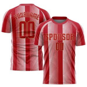 Red Red Old Gold Sublimation Soccer Uniform…