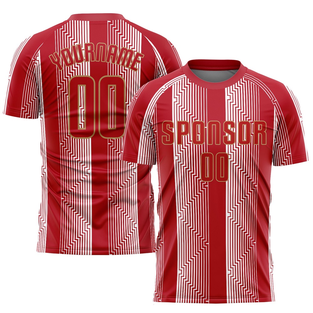Red Red Old Gold Sublimation Soccer Uniform Jersey, Custom Team Soccer Jersey Shirt Red Red Old Gold Sublimation Soccer Uniform Jersey, Custom Team Soccer Jersey Shirt