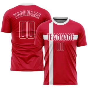 Red Red White Sublimation Danish Flag Soccer…