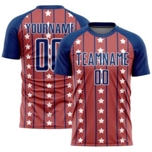 Red Royal White Stars And Stripes Sublimation…