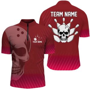 Red Skull Bowling Shirts Men & Women…