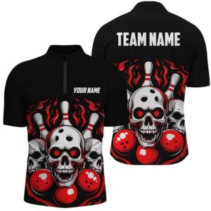 Red Skull Bowling Team Shirts, Flame Bowling…