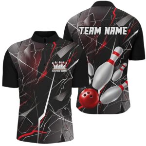 Red Thunder Lightning Bowling Team Shirts For…