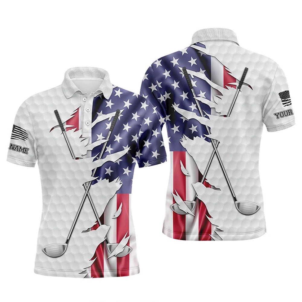 Red, White, And Blue American Flag Men Golf Polo Shirts Custom Patriotic Golf Performance Shirts, Golf Polo Shirt, Golf Shirts Red, White, And Blue American Flag Men Golf Polo Shirts Custom Patriotic Golf Performance Shirts, Golf Polo Shirt, Golf Shirts