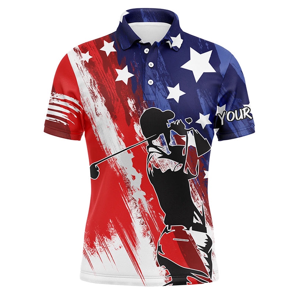 Red, White, And Blue American Flag Men Golf Polo Shirts Custom Patriotic Golf Shirt, Golf Polo Shirt, Golf Shirts Red, White, And Blue American Flag Men Golf Polo Shirts Custom Patriotic Golf Shirt, Golf Polo Shirt, Golf Shirts