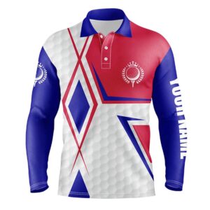 Red White And Blue Argyle Plaid Men s Golf Polo Shirts Custom Name Team Golf Shirts For Men s Golf Polo Shirt Golf Shirts 2 rxnrqv.jpg