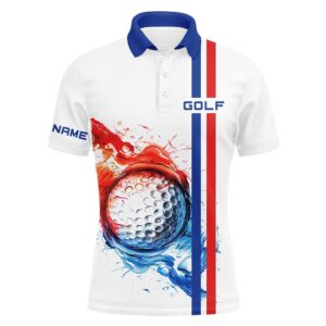 Red, White And Blue Stripe Men’s Golf…