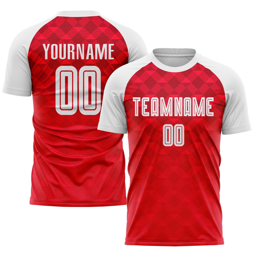 Red White Away Sublimation Soccer Uniform Jersey, Custom Team Soccer Jersey Shirt Red White Away Sublimation Soccer Uniform Jersey, Custom Team Soccer Jersey Shirt