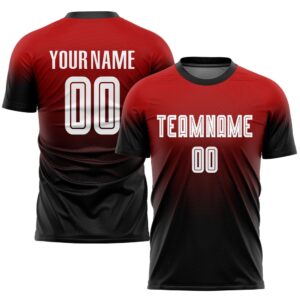 Red White Black Sublimation Fade Fashion Soccer…