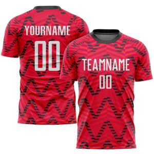 Red White Black Sublimation Soccer Uniform Jersey,…