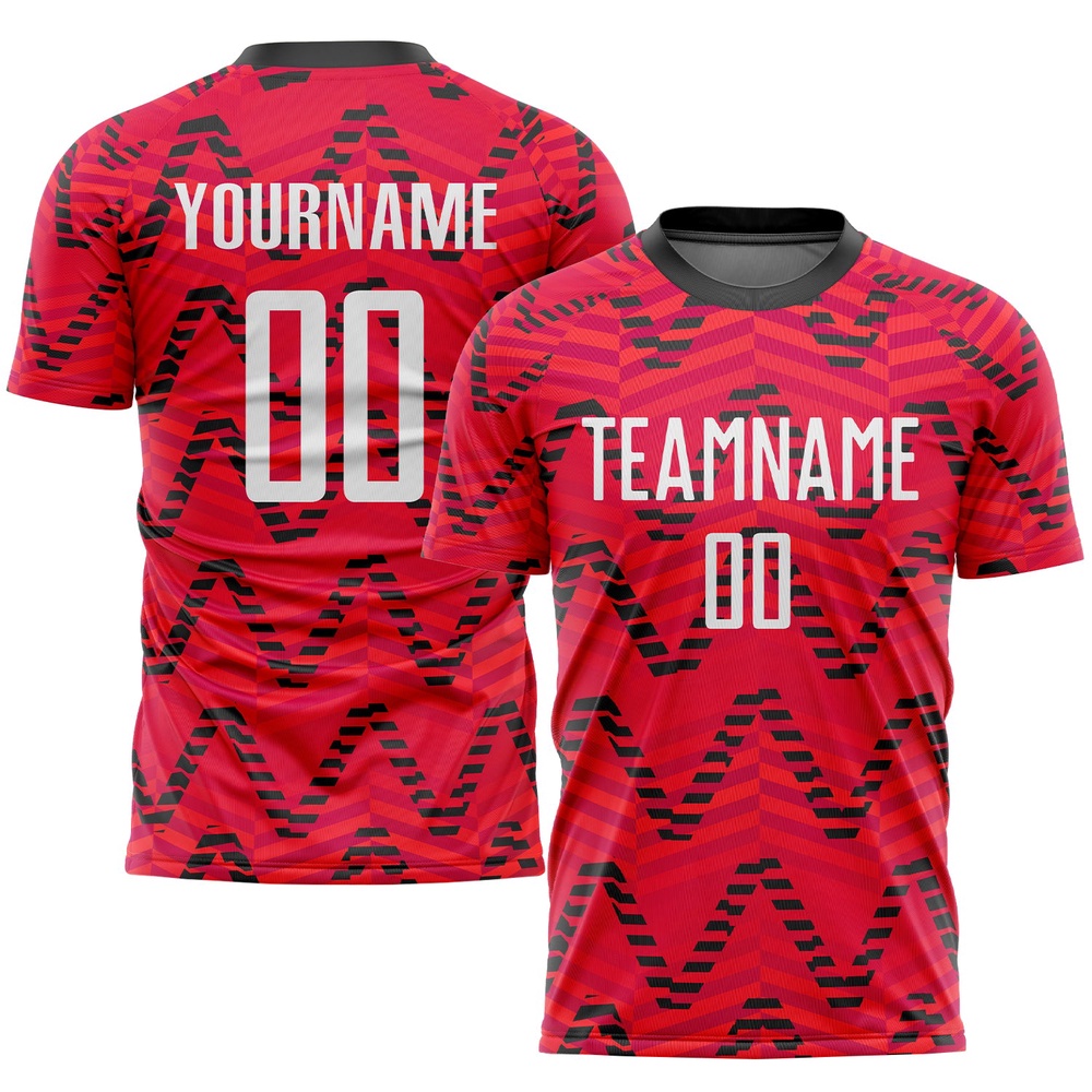 Red White Black Sublimation Soccer Uniform Jersey, Custom Team Soccer Jersey Shirt Red White Black Sublimation Soccer Uniform Jersey, Custom Team Soccer Jersey Shirt