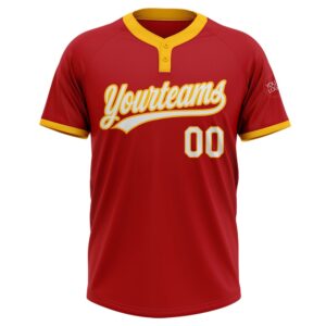 Red White Gold Two Button Unisex Softball Jersey Custom Team Softball Jersey 2 imrsiv.jpg