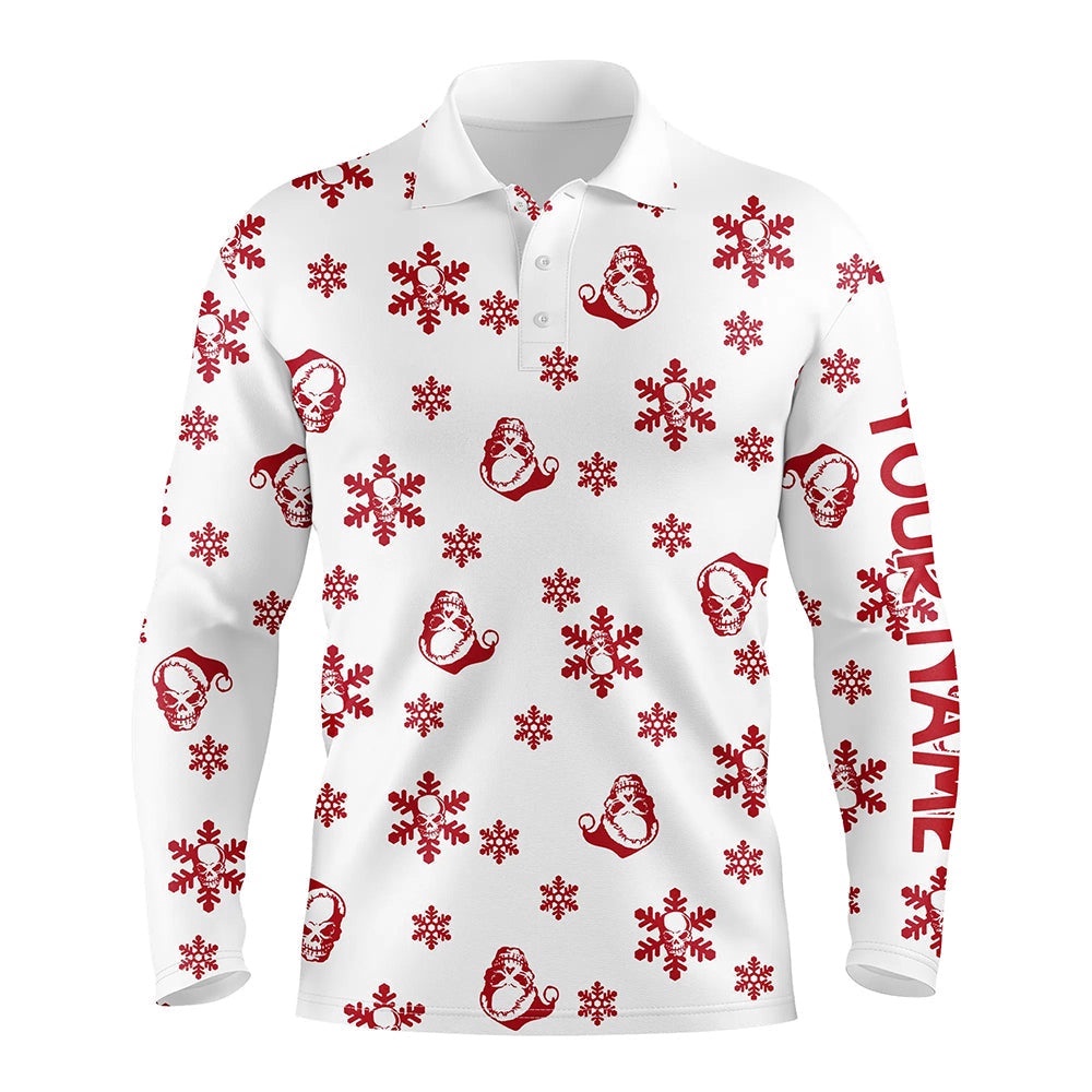 Red White Men’s Golf Polo Shirt Custom Skull Snow Christmas Pattern Golf Shirt For Men, Golf Polo Shirt, Golf Shirts Red White Men’s Golf Polo Shirt Custom Skull Snow Christmas Pattern Golf Shirt For Men, Golf Polo Shirt, Golf Shirts