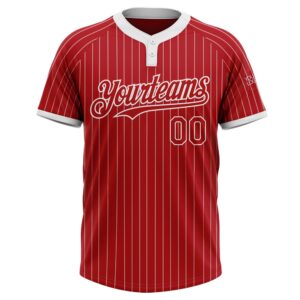 Red White Pinstripe White Two Button Unisex Softball Jersey Custom Team Softball Jersey 2 qbkdlu.jpg