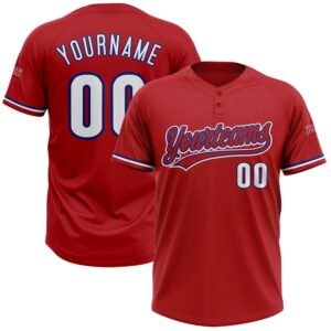 Red White Royal Two Button Unisex Softball…