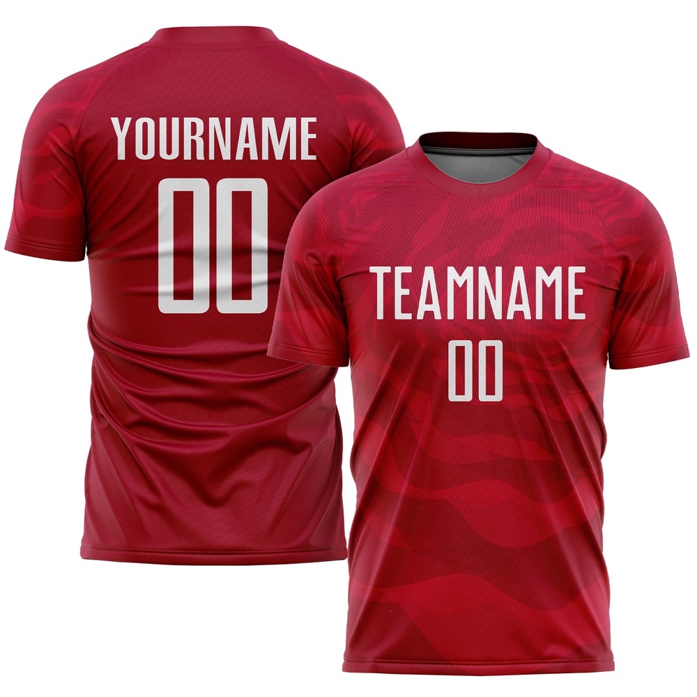Red White Sublimation Soccer Uniform Jersey, Custom Team Soccer Jersey Shirt
