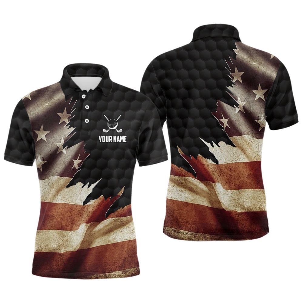Retro American Flag Men’s Golf Polo Shirts Custom Patriotic Golf Shirts For Men Best Golf Gifts, Golf Polo Shirt, Golf Shirts Retro American Flag Men’s Golf Polo Shirts Custom Patriotic Golf Shirts For Men Best Golf Gifts, Golf Polo Shirt, Golf Shirts