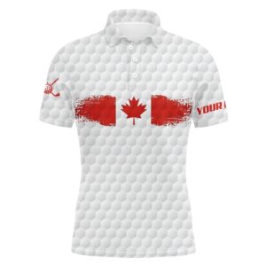 Retro Canadian Flag Men’s Golf Polo Shirts…