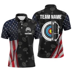 Retro US Flag Archery Shirts For Men…