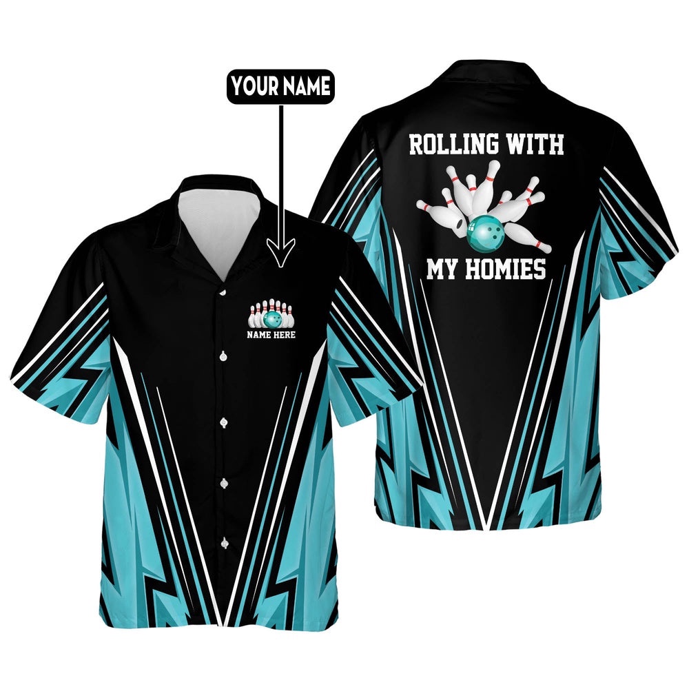 Rolling with My Homies Hawaiian Shirt, Custom Bowling Shirt, Custom Team Bowling Hawaiian Shirt Rolling with My Homies Hawaiian Shirt, Custom Bowling Shirt, Custom Team Bowling Hawaiian Shirt