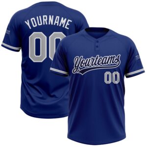 Royal Gray White Two Button Unisex Softball…