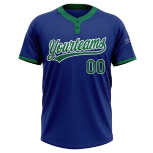 Royal Kelly Green White Two Button Unisex Softball Jersey Custom Team Softball Jersey 2 vdyeyo.jpg