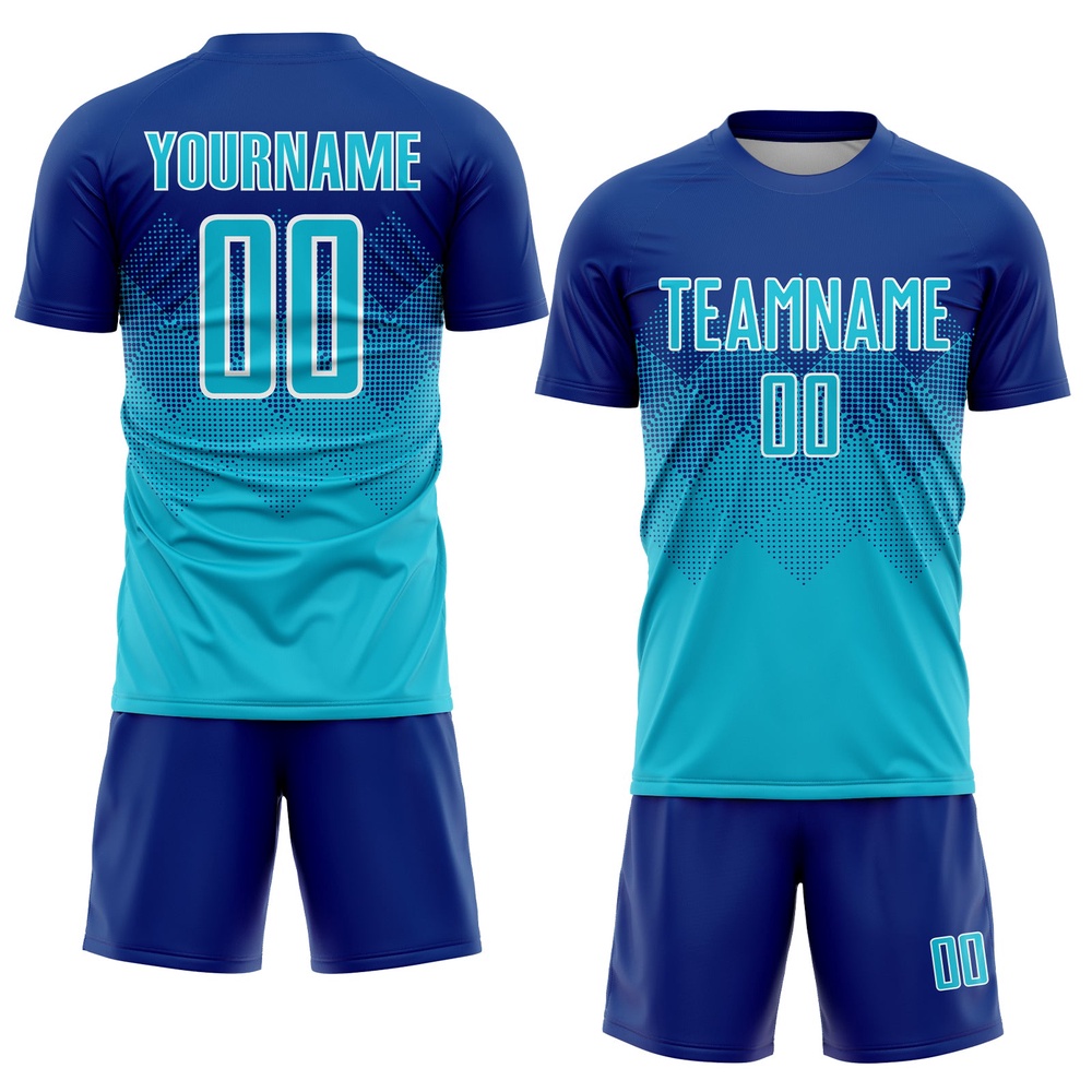 Royal Lakes Blue White Sublimation Soccer Uniform Jersey, Custom Team Soccer Jersey Shirt