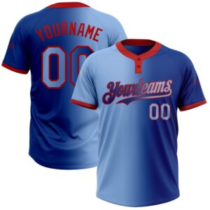 Royal Light Blue Red Gradient Fashion Two…