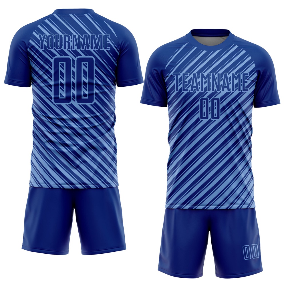 Royal Light Blue Slash Sublimation Soccer Uniform Jersey, Custom Team Soccer Jersey Shirt Royal Light Blue Slash Sublimation Soccer Uniform Jersey, Custom Team Soccer Jersey Shirt