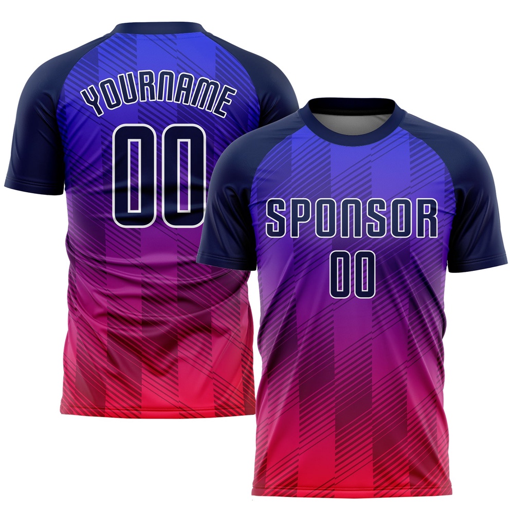 Royal Navy Hot Pink Sublimation Soccer Uniform Jersey, Custom Team Soccer Jersey Shirt Royal Navy Hot Pink Sublimation Soccer Uniform Jersey, Custom Team Soccer Jersey Shirt