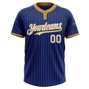 Royal Old Gold Pinstripe White Two Button Unisex Softball Jersey Custom Team Softball Jersey 2 jccb0r.jpg