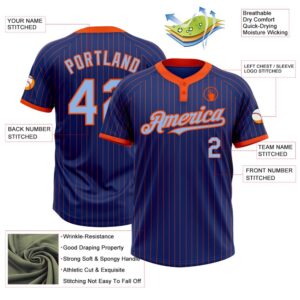 Royal Orange Pinstripe Light Blue Two Button Unisex Softball Jersey Custom Team Softball Jersey 3 ipqnts.jpg