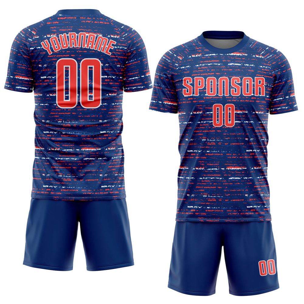 Royal Orange White Sublimation Soccer Uniform Jersey, Custom Team Soccer Jersey Shirt