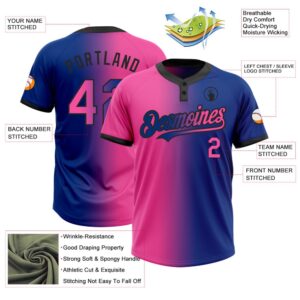 Royal Pink Black Gradient Fashion Two Button Unisex Softball Jersey Custom Team Softball Jersey 3 ha1dsm.jpg