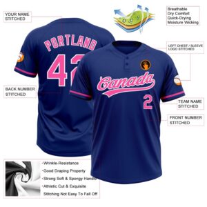 Royal Pink White Two Button Unisex Softball Jersey Custom Team Softball Jersey 3 d2e8ds.jpg