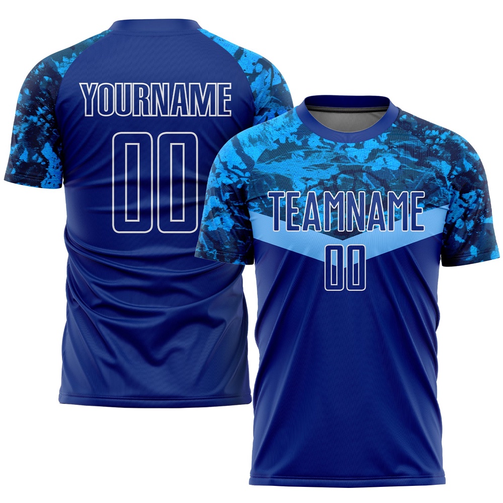 Royal Royal Light Blue Sublimation Soccer Uniform Jersey, Custom Team Soccer Jersey Shirt Royal Royal Light Blue Sublimation Soccer Uniform Jersey, Custom Team Soccer Jersey Shirt