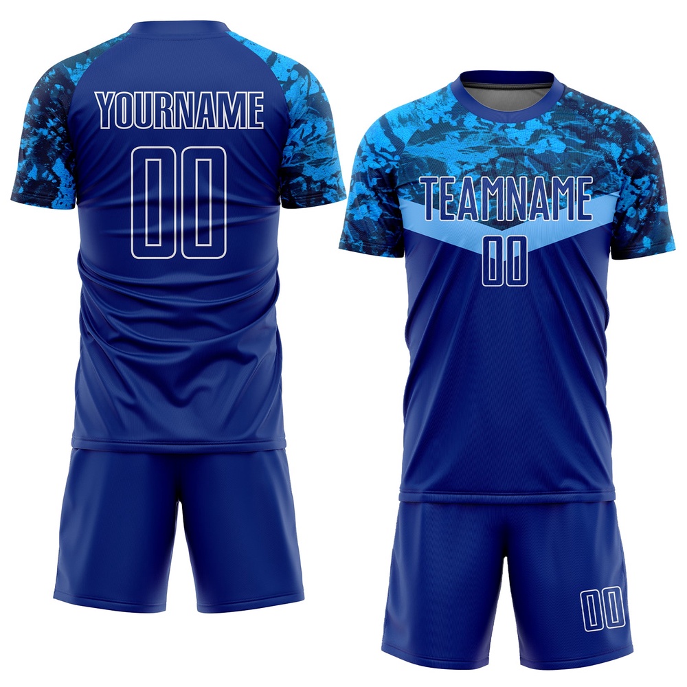 Royal Royal Light Blue Sublimation Soccer Uniform Jersey, Custom Team Soccer Jersey Shirt Royal Royal Light Blue Sublimation Soccer Uniform Jersey, Custom Team Soccer Jersey Shirt