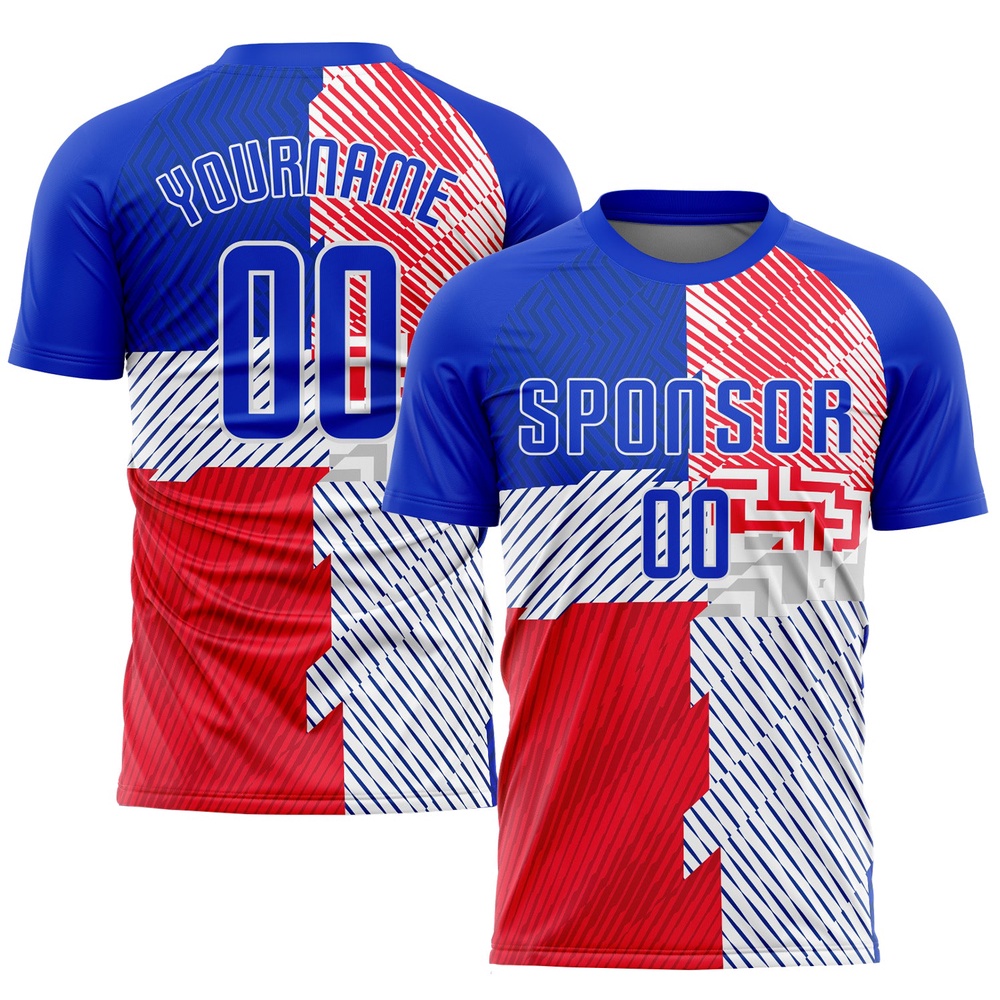 Royal Royal Red Sublimation Soccer Uniform Jersey, Custom Team Soccer Jersey Shirt