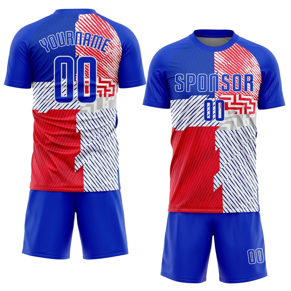 Royal Royal Red Sublimation Soccer Uniform Jersey, Custom Team Soccer Jersey Shirt