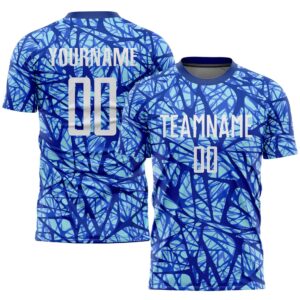 Royal White Light Blue Sublimation Soccer Uniform…