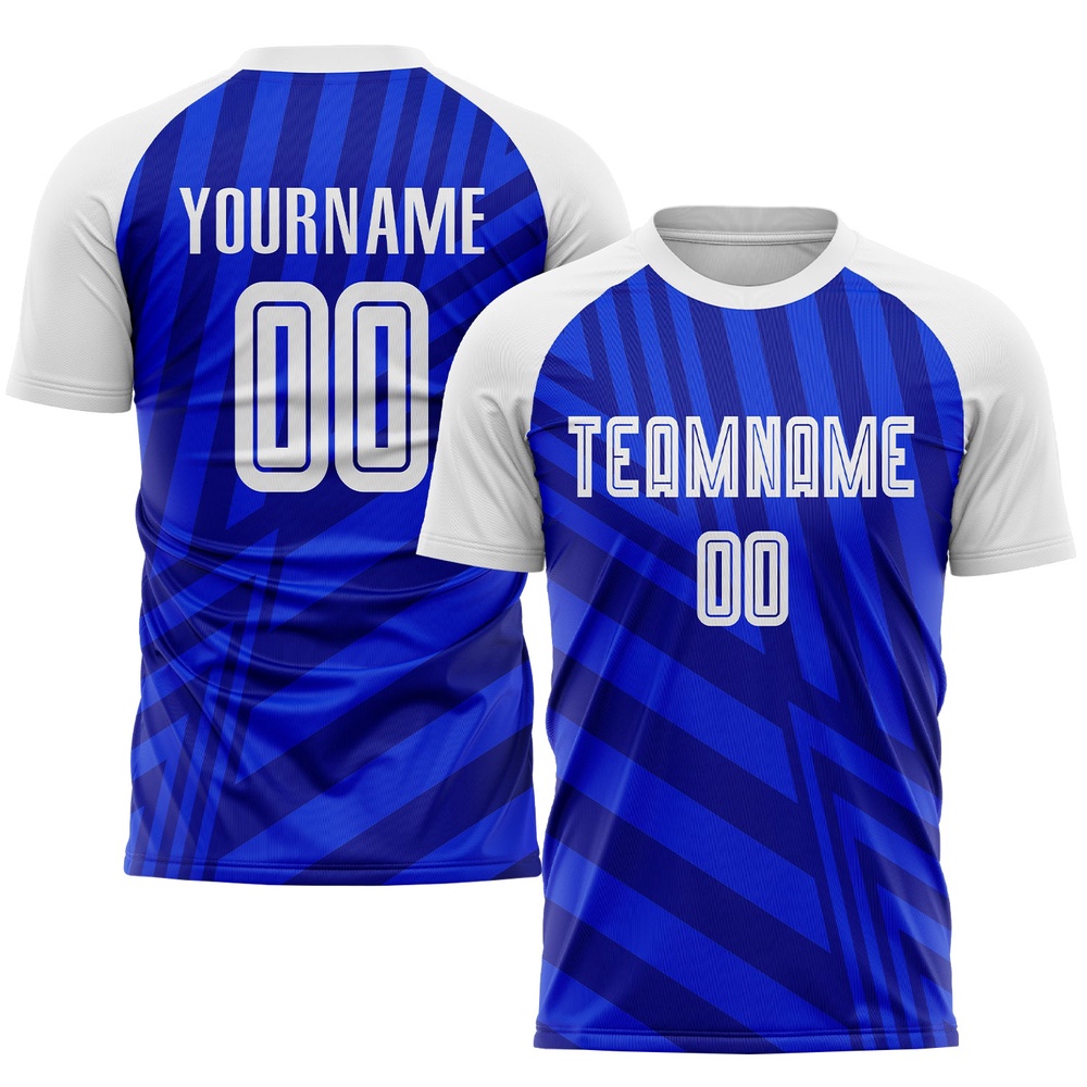 Royal White Navy Sublimation Soccer Uniform Jersey_6393, Custom Team Soccer Jersey Shirt
